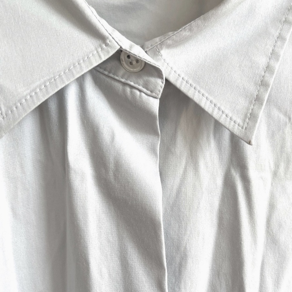 Theory Brit White Button‎ Down  3/4 Sleeve Shirt M - Picture 2 of 8